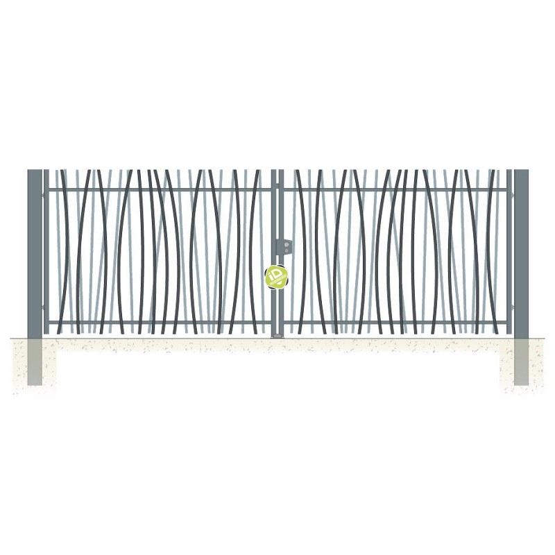 Portail barreaudé Ø25 Cannisse pivotant - Portails industriels pivotants - 2