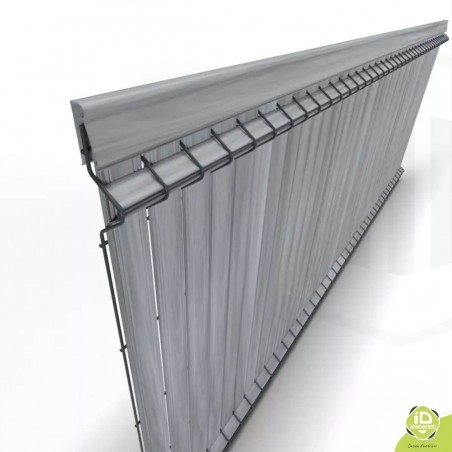 ID-Environnement - Kit d'occultation (brise-vue) en pvc rigide - Blanc grisé - Grillage rigide