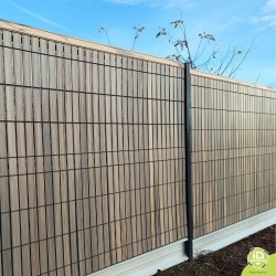 ID-Environnement - Kit d'occultation (brise-vue) en pvc rigide - Bois grisé - Grillage rigide