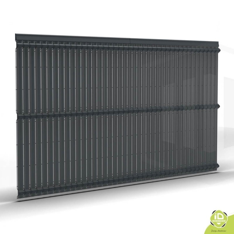 ID-Environnement - Kit d'occultation (brise-vue) en pvc rigide - Gris anthracite 7016 - Grillage rigide