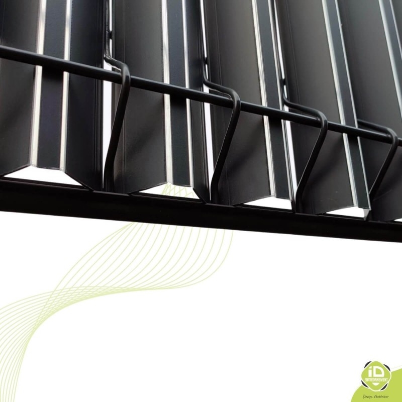 ID-Environnement - Kit d'occultation (brise-vue) Polypropylène en V - Clip de finition bas - Lame