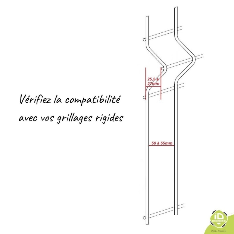ID-Environnement - Kit d'occultation (brise-vue) Polypropylène en V - Compatibilité grillage rigide