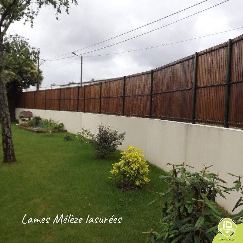 ID-Environnement - Kit d'occultation (brise-vue) en Bois MÉLÈZE - Lame lasurée