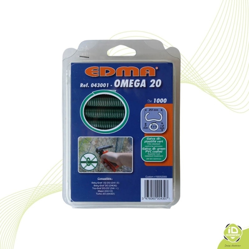 ID-Environnement - Agrafes OMEGA 20 - Verte