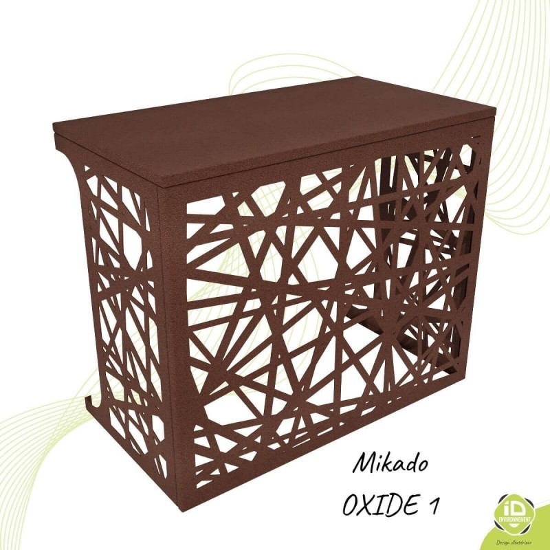 ID-Environnement - Cache climatisation et pompe à chaleur mural - Mikado Oxide 1 effet rouille