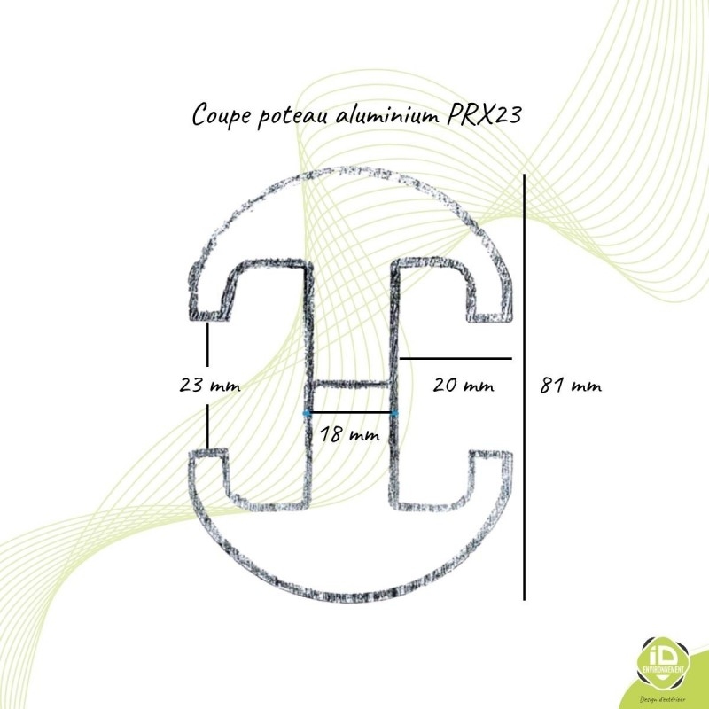 poteau-alu-tube-sceller-section