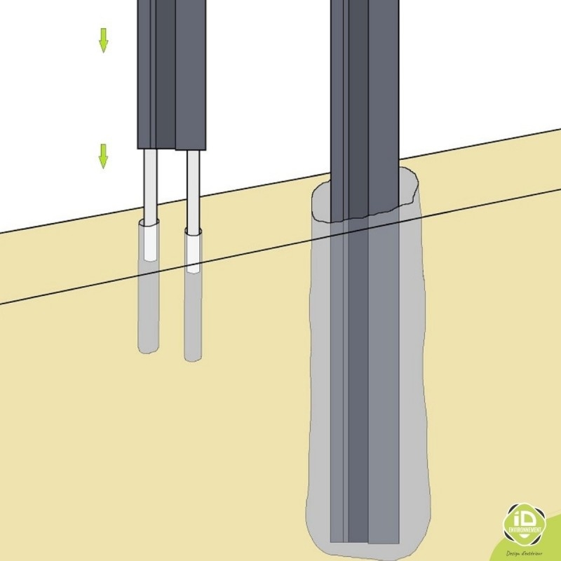 poteau-alu-tube-sceller-pose