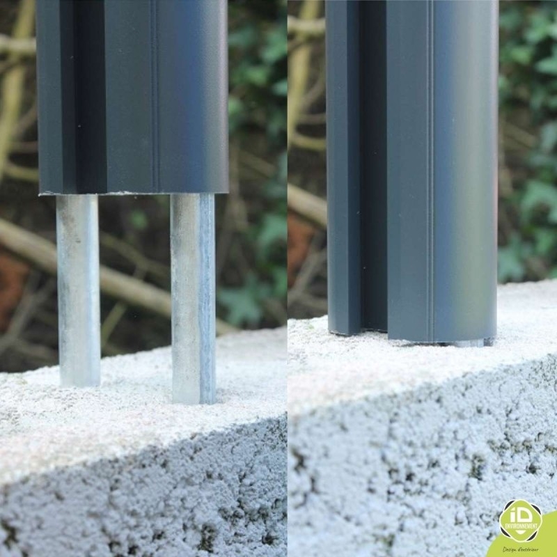 poteau-alu-tube-sceller-muret