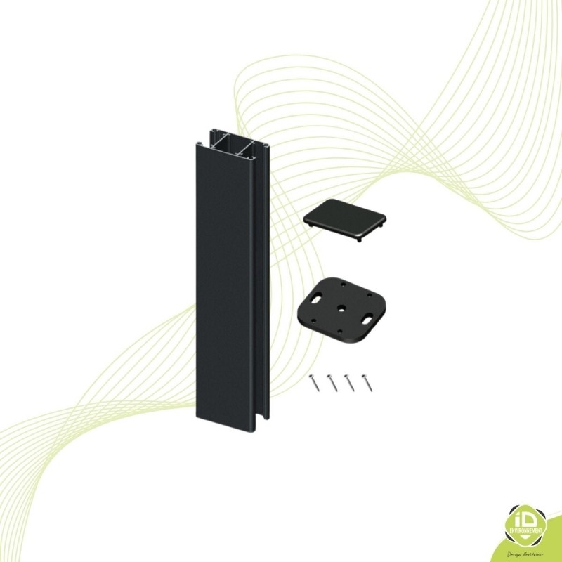 poteau-alu-cloture-pleine-platine