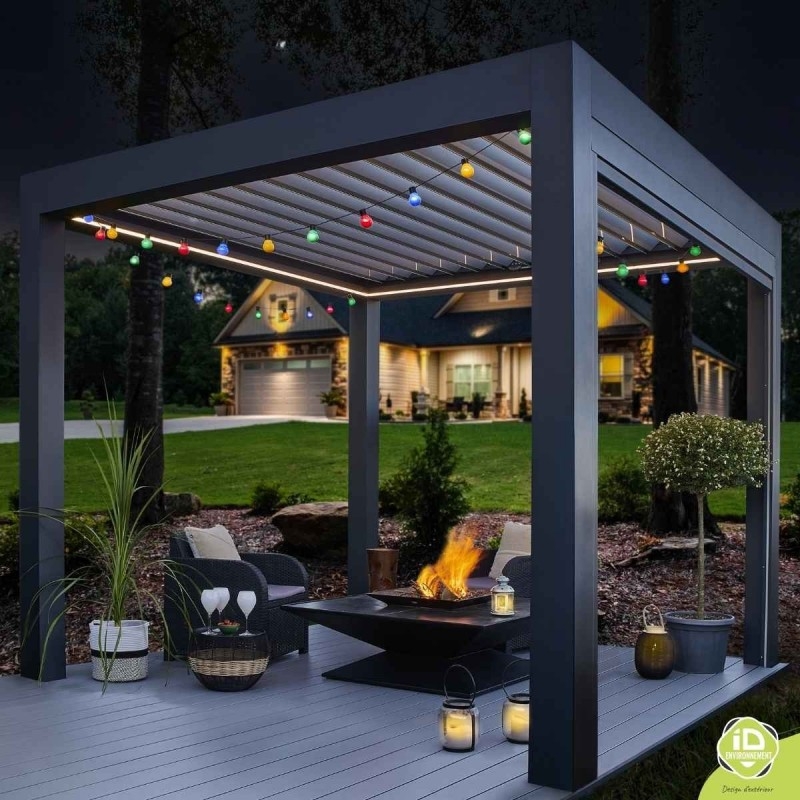 pergola-bioclimatique-autoportee-nuit