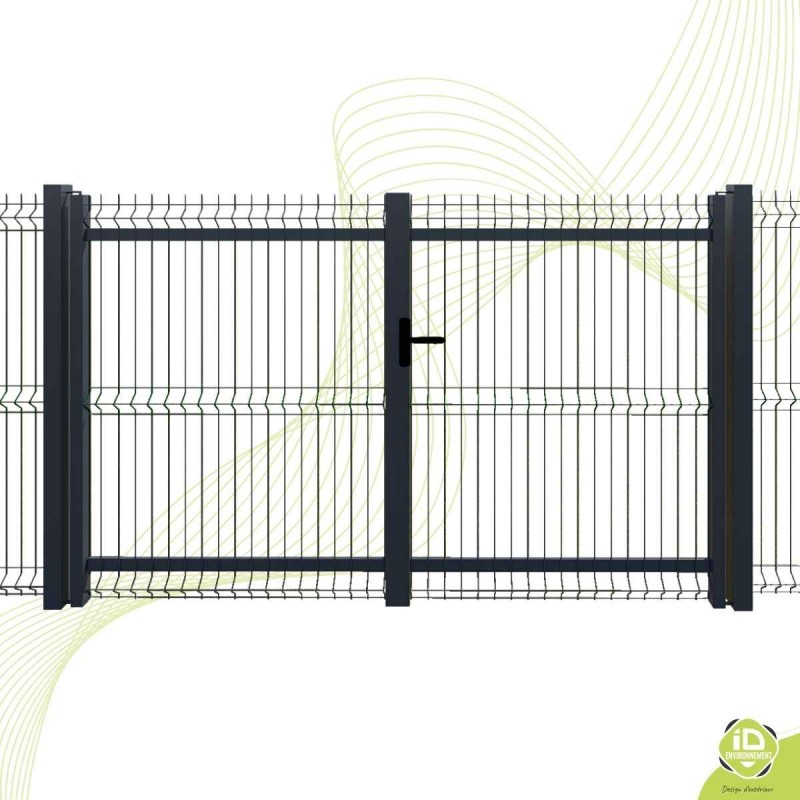 portail-grillage-treillis-mailles-200x55-gris