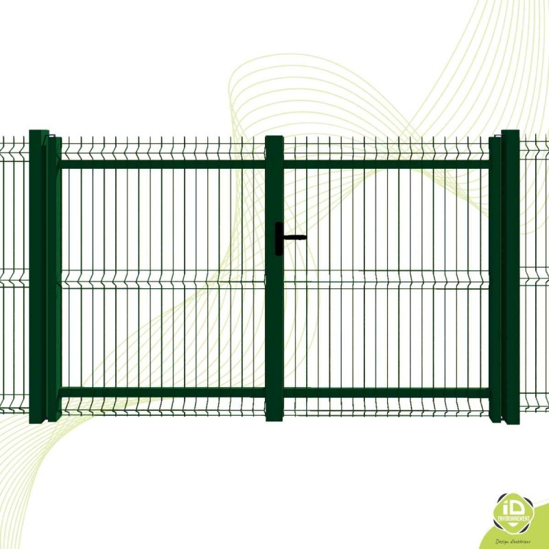 portail-grillage-treillis-mailles-200x55-vert