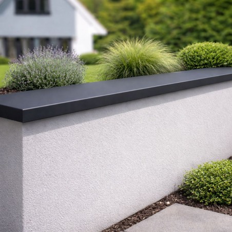 Couvertine acier longueur 2 m pour protection de muret extérieur enduit