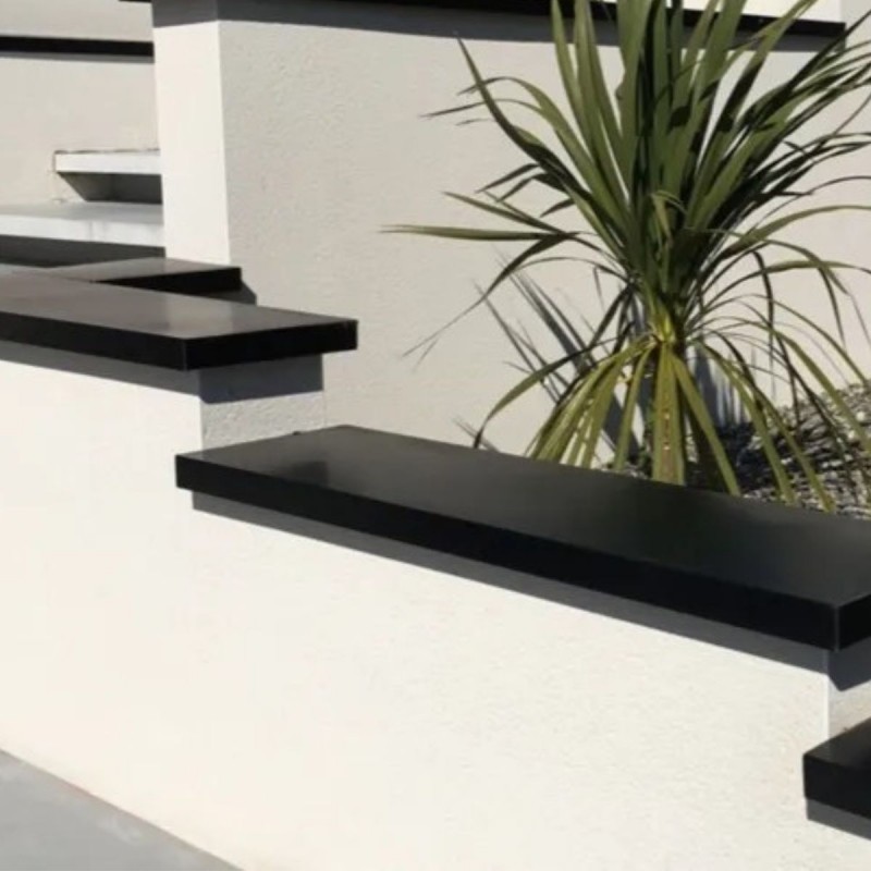 Éclisse de jonction aluminium angle 90° sur muret escalier