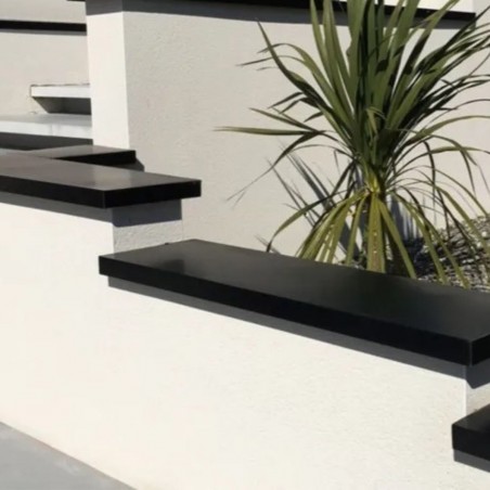 Éclisse de jonction aluminium angle 90° sur muret escalier