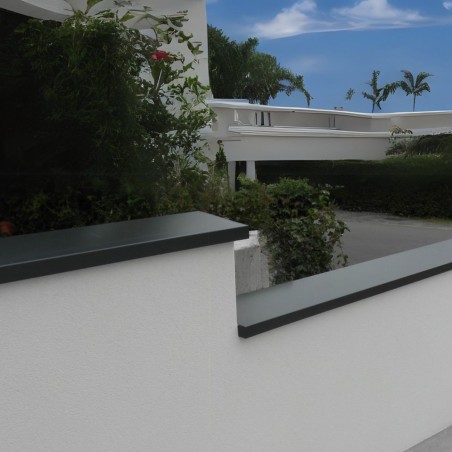 Éclisse de jonction acier angle droit sur muret extérieur